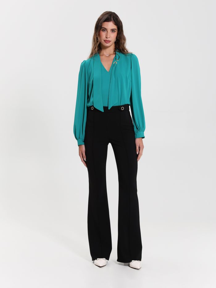 Rinascimento Pantaloni Flared con Bottoni Offerte