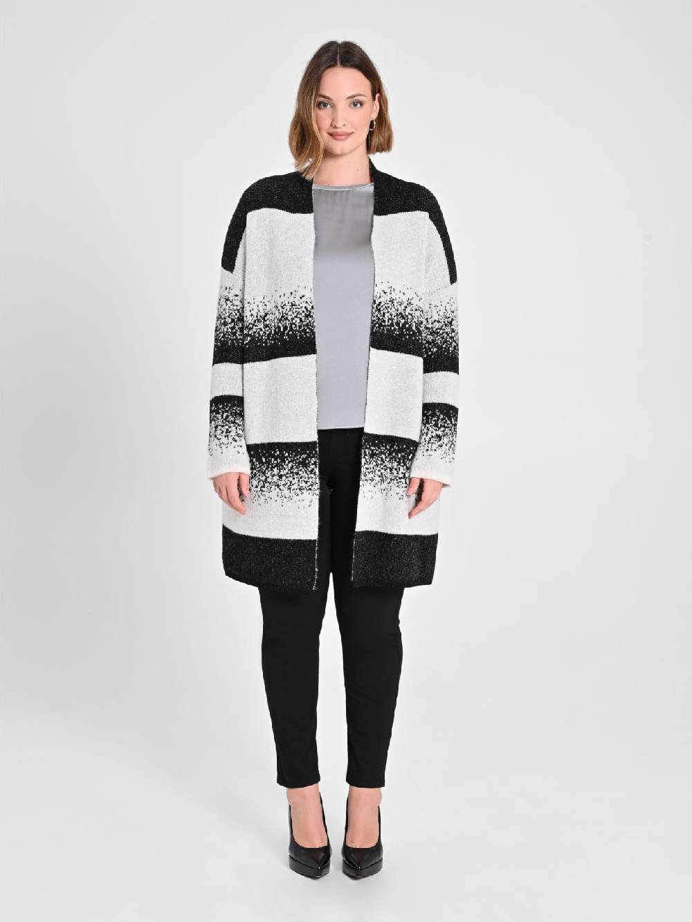 Rinascimento Cardigan Curvy Black & White Nuova