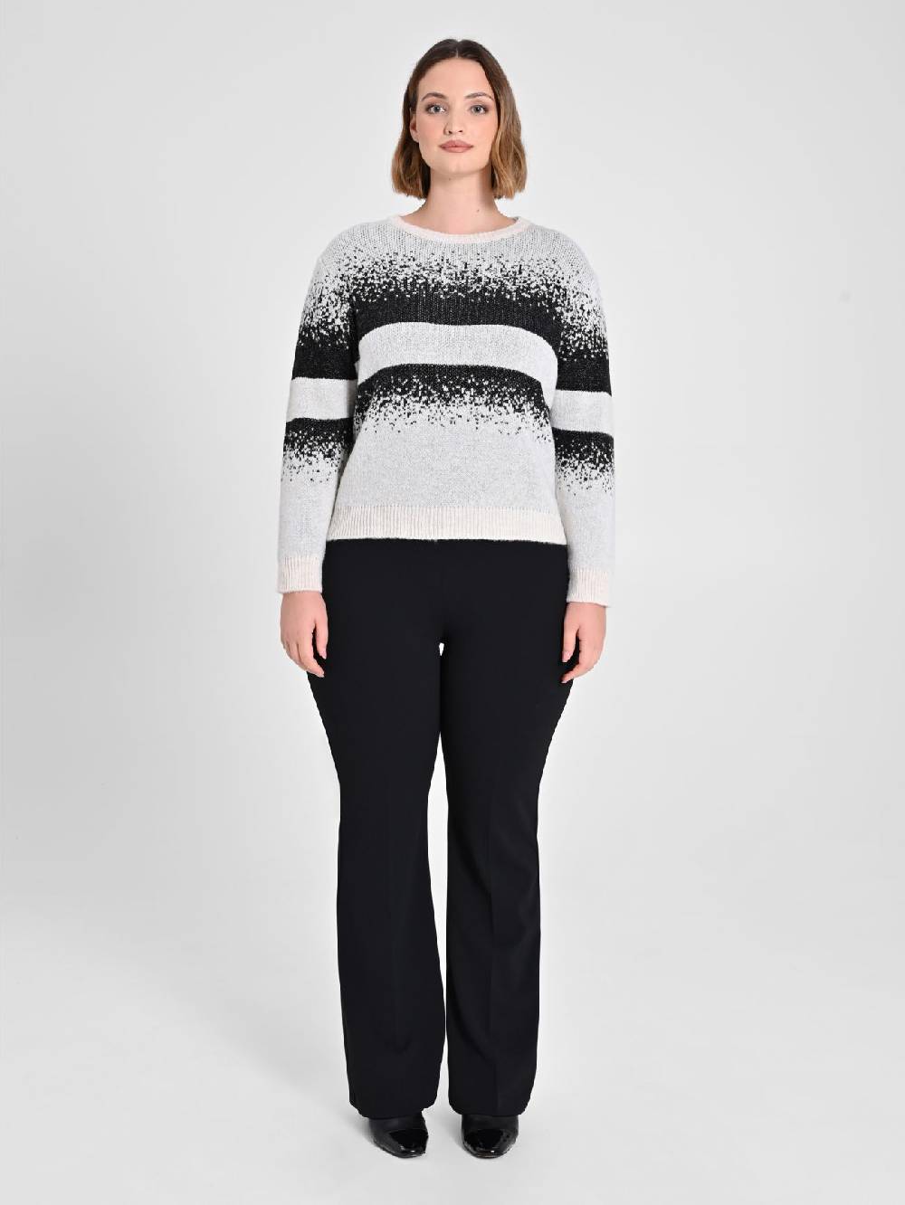 Rinascimento Maglione Curvy Black & White Moda
