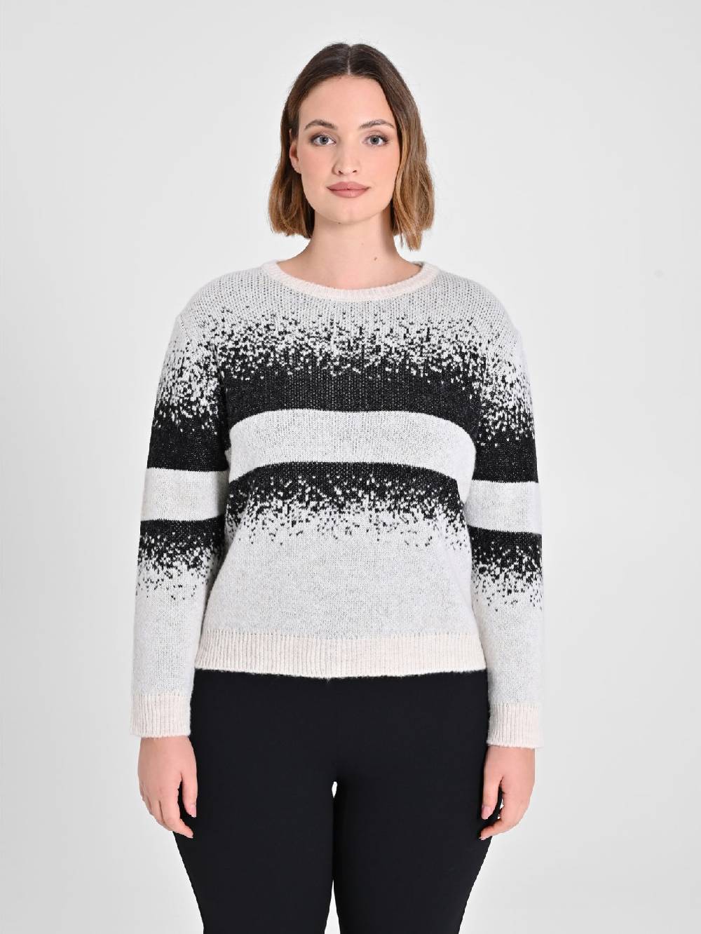 Rinascimento Maglione Curvy Black & White Moda