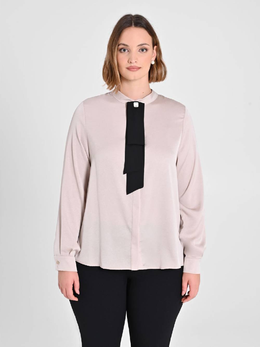 Rinascimento Camicia Curvy con Cravattino Removibile Consegna Veloce