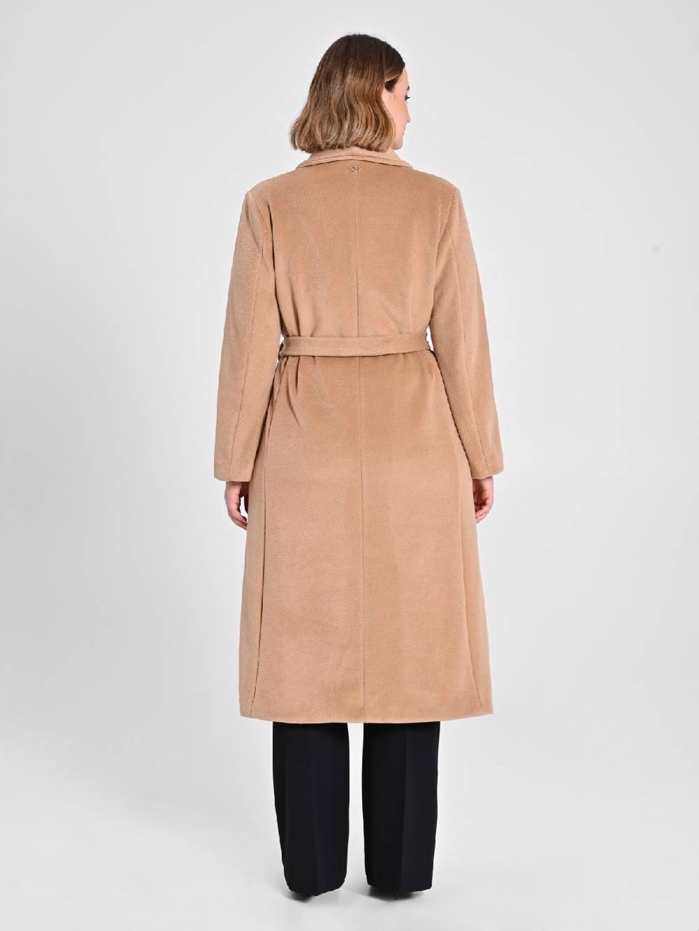 Rinascimento Cappotto Curvy Vestaglia Cammello In Linea