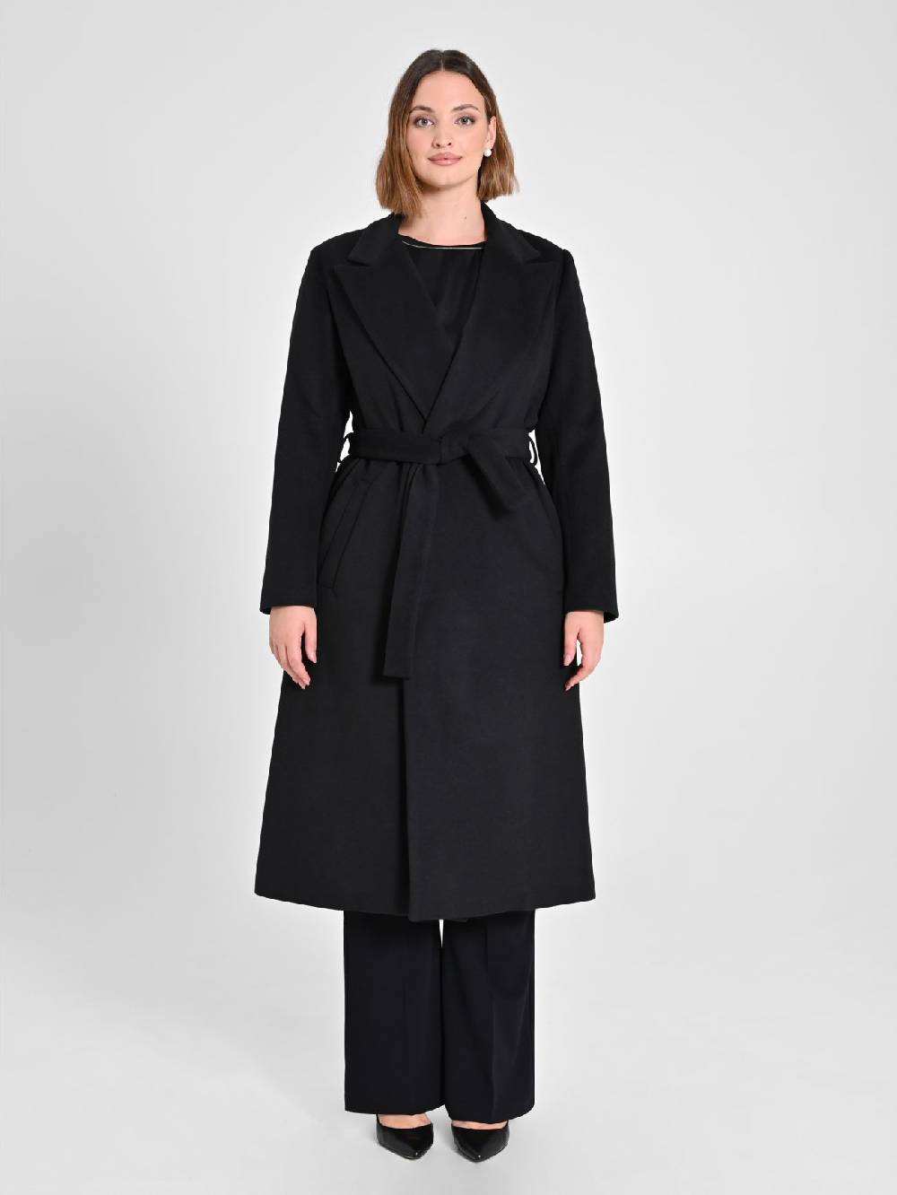 Rinascimento Cappotto Curvy Nero Nuovo