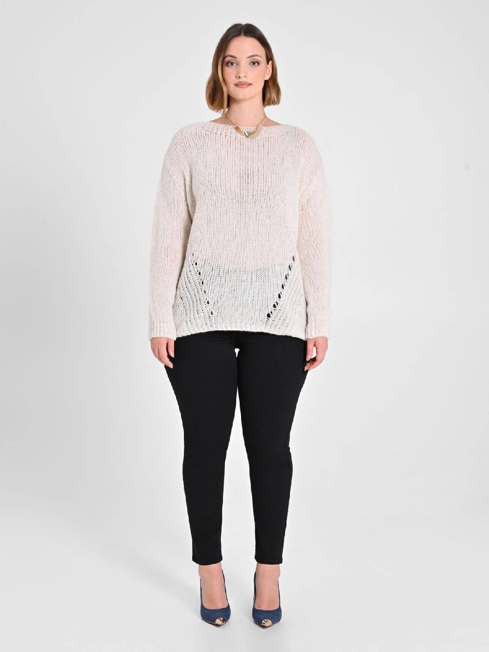 Rinascimento Maglioncino Curvy Bianco Qualità