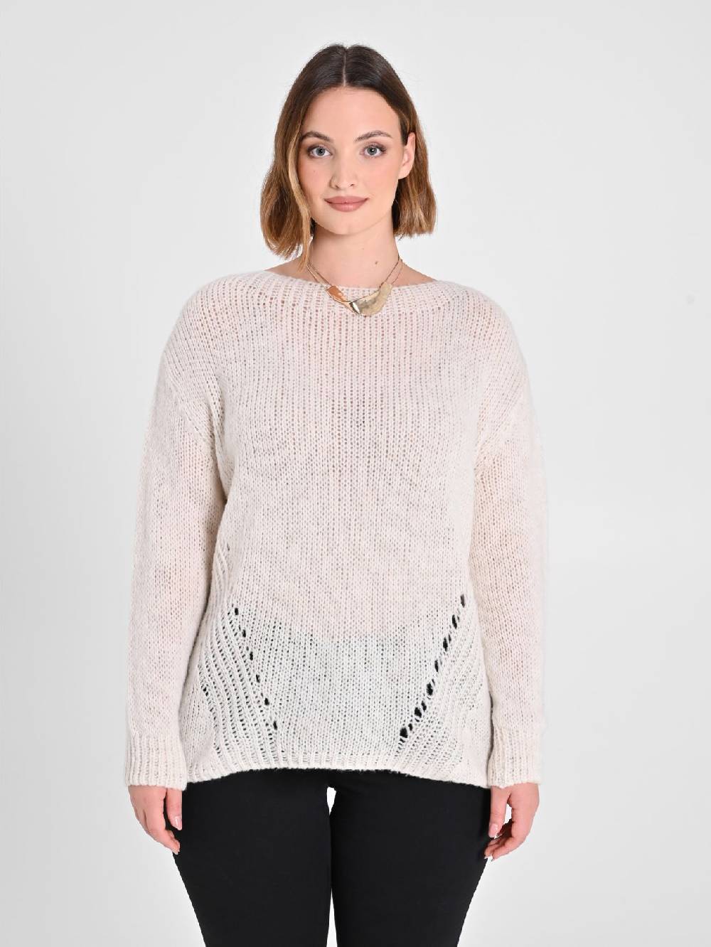 Rinascimento Maglioncino Curvy Bianco Qualità