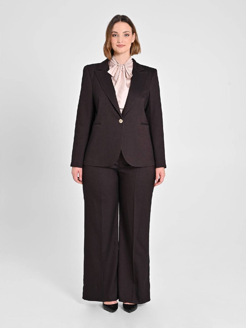Rinascimento Giacca Curvy in Poliviscosa Marrone Pezzi Unici