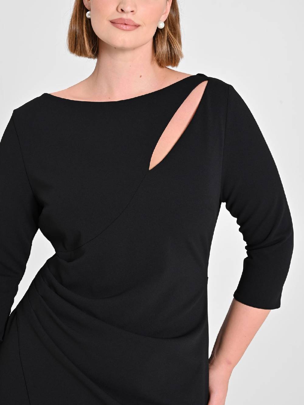 Rinascimento Abito Lungo Curvy Nero Soddisfazione Garantita