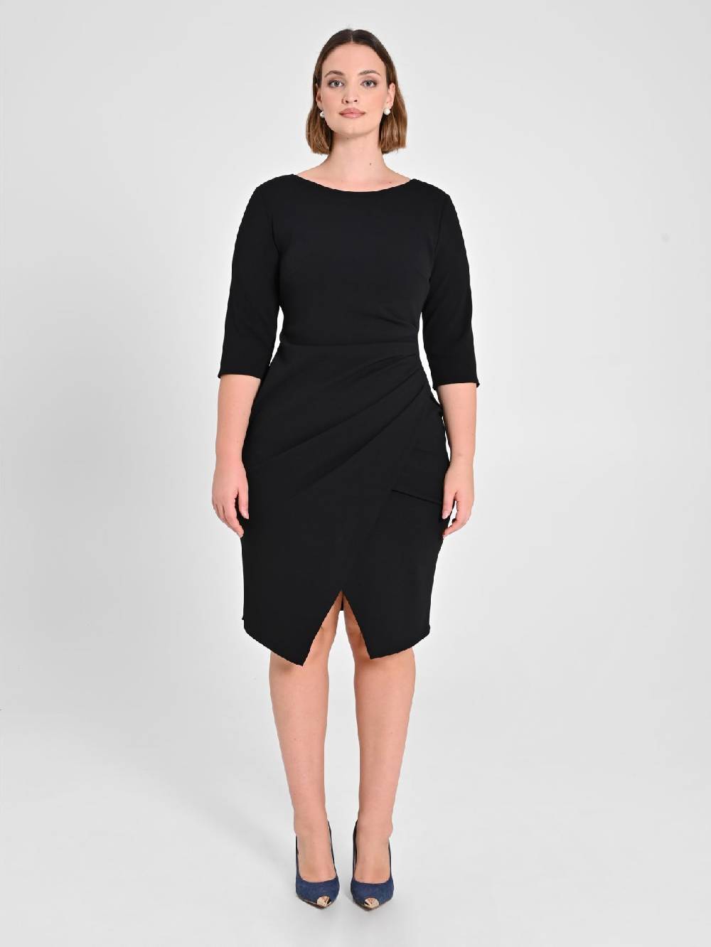 Rinascimento Tubino Curvy Nero Consegna Veloce