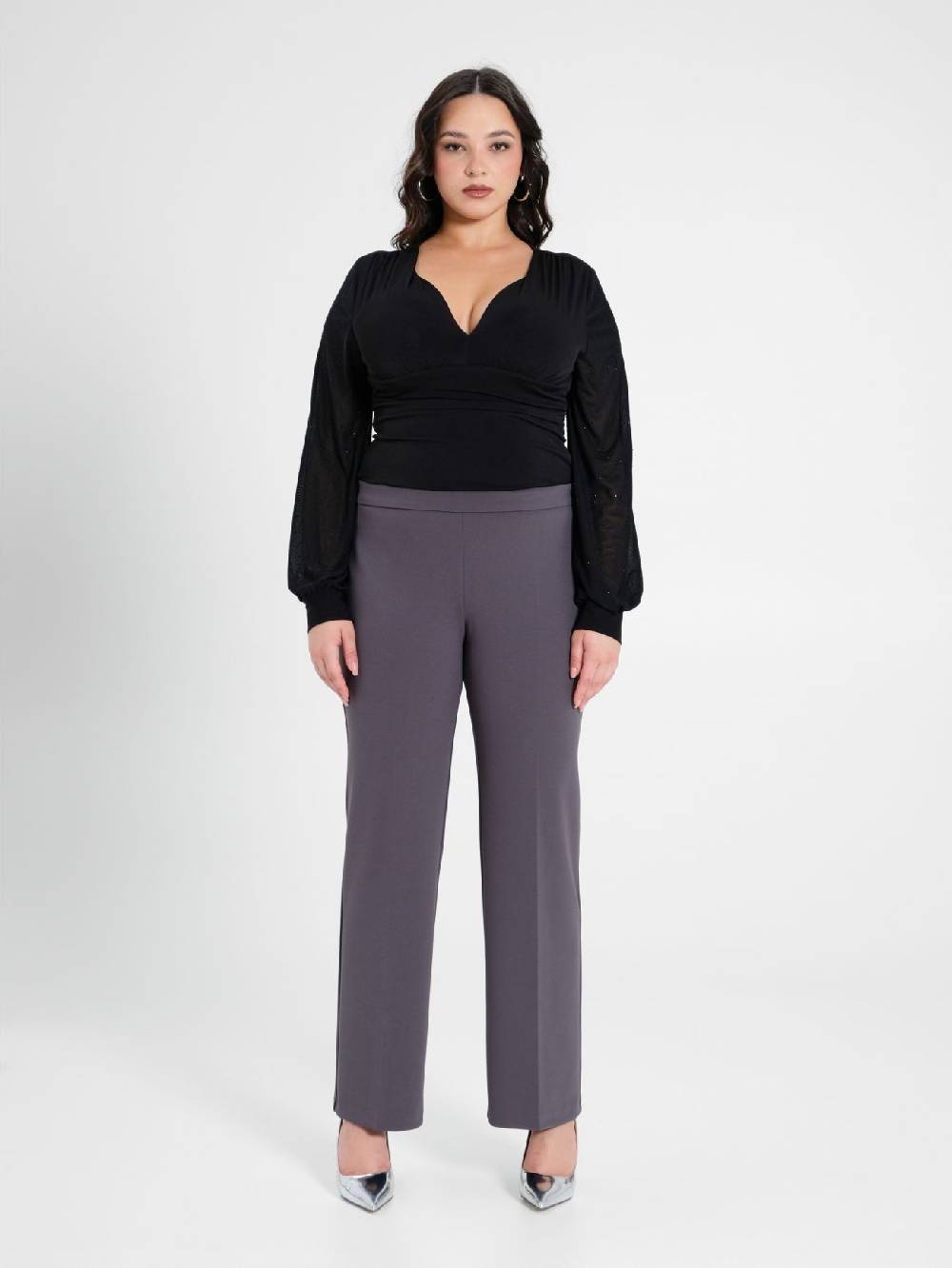 Rinascimento Pantaloni Curvy Grigio Scuro Affare Del Giorno