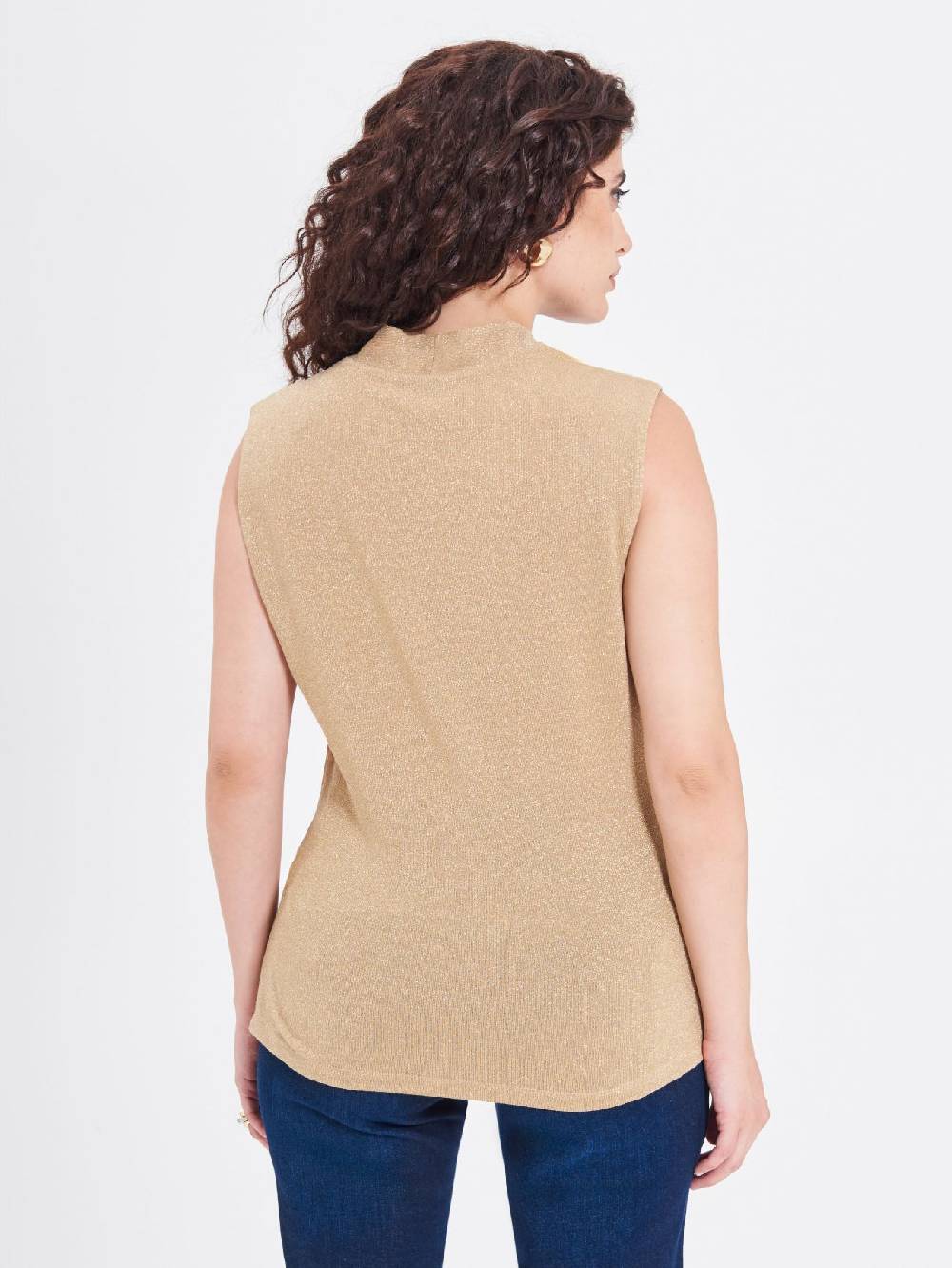 Rinascimento Top Curvy in Lurex Oro Prezzo Ridotto