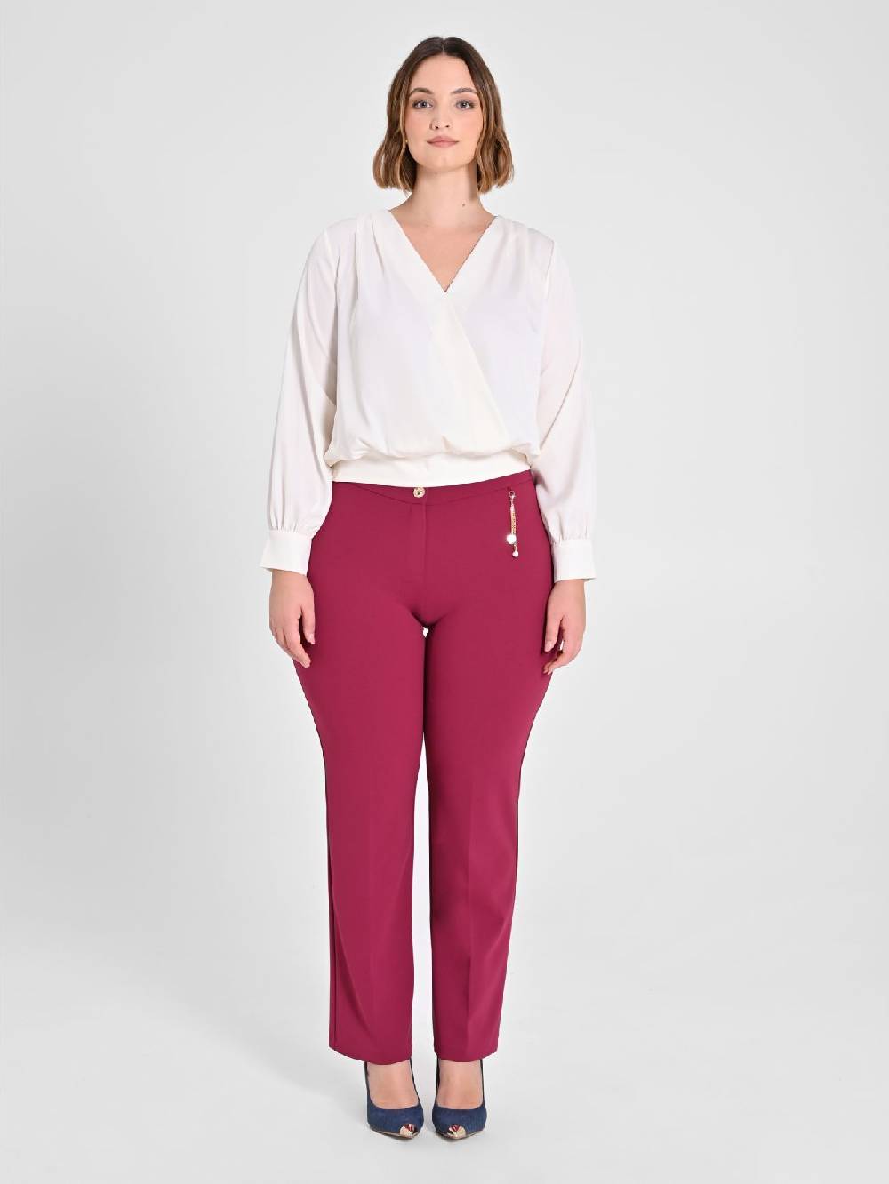 Rinascimento Pantaloni Curvy Bordeaux Novità