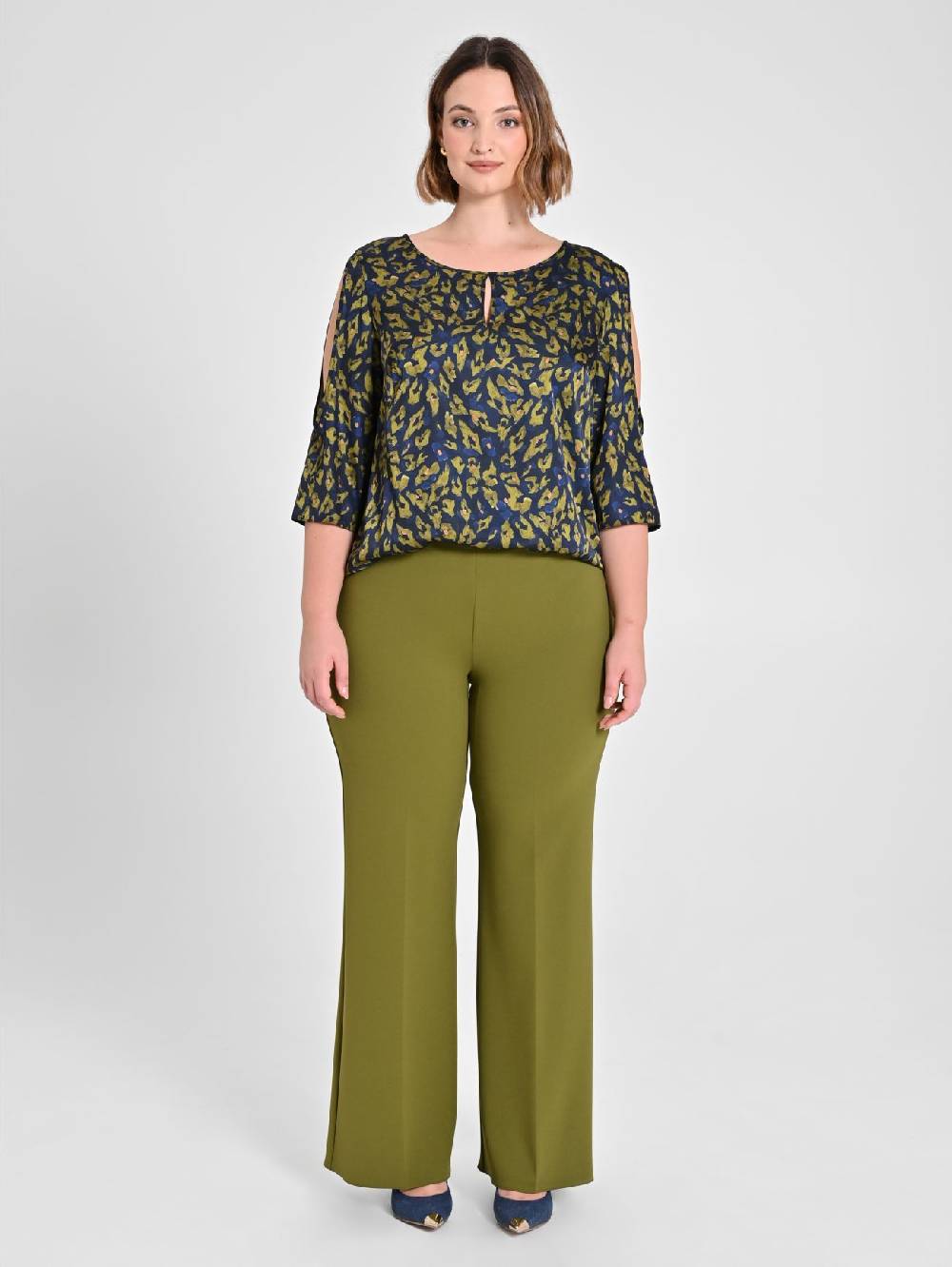 Rinascimento Pantaloni Curvy Verde Muschio Presa