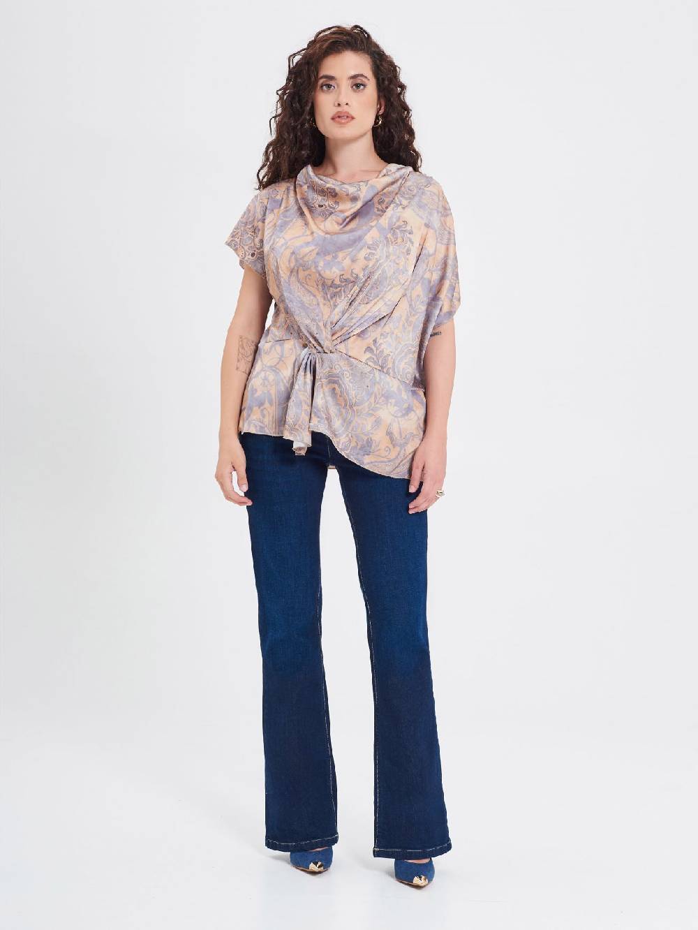 Rinascimento Blusa Curvy stampa Cachemire Sconto