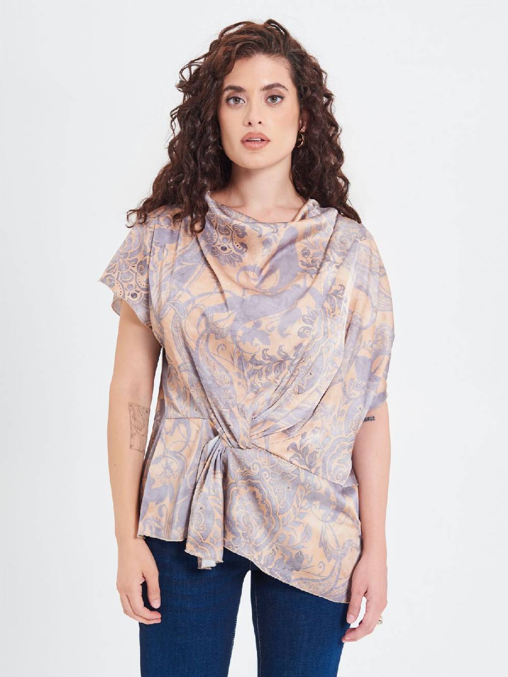 Rinascimento Blusa Curvy stampa Cachemire Sconto