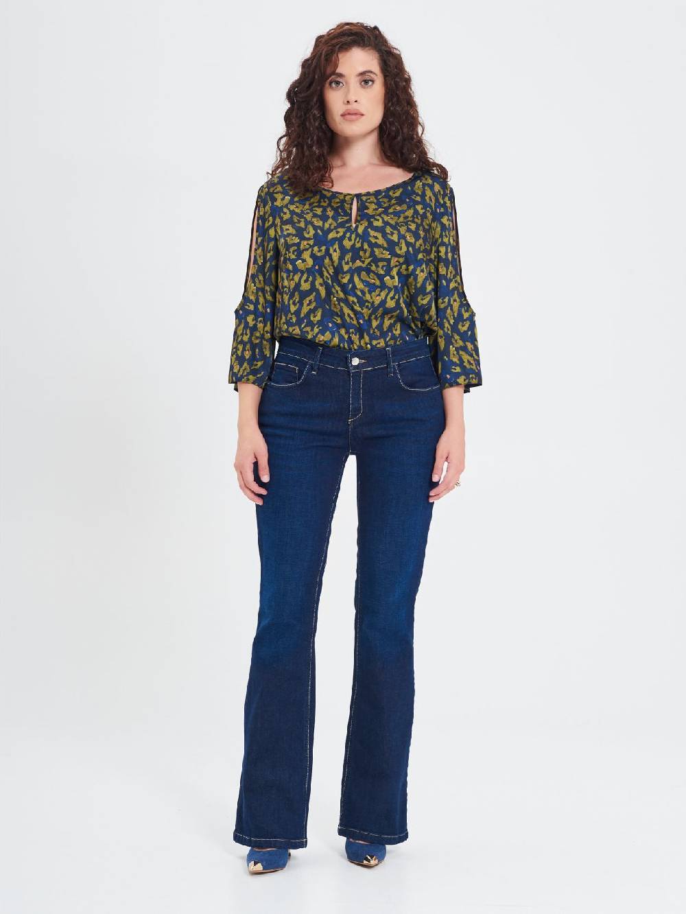Rinascimento Jeans Curvy a Zampa In Vendita