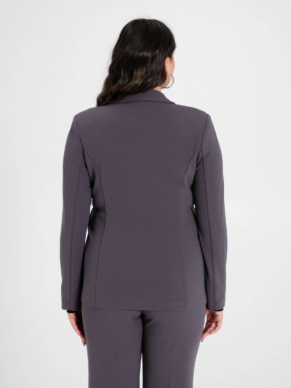 Rinascimento Giacca Curvy Doppiopetto Grigio Scuro Vendita Calda