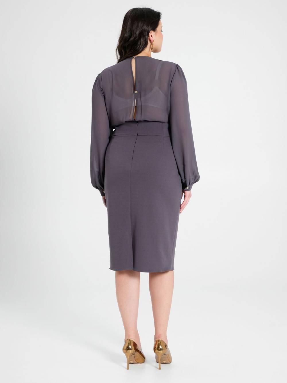 Rinascimento Tubino Curvy Chain Grigio Fornitura limitata