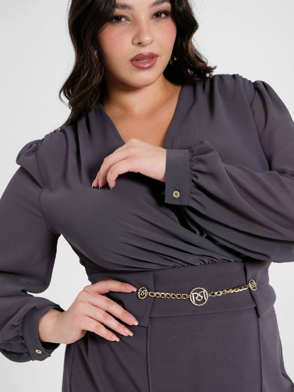 Rinascimento Tubino Curvy Chain Grigio Fornitura limitata