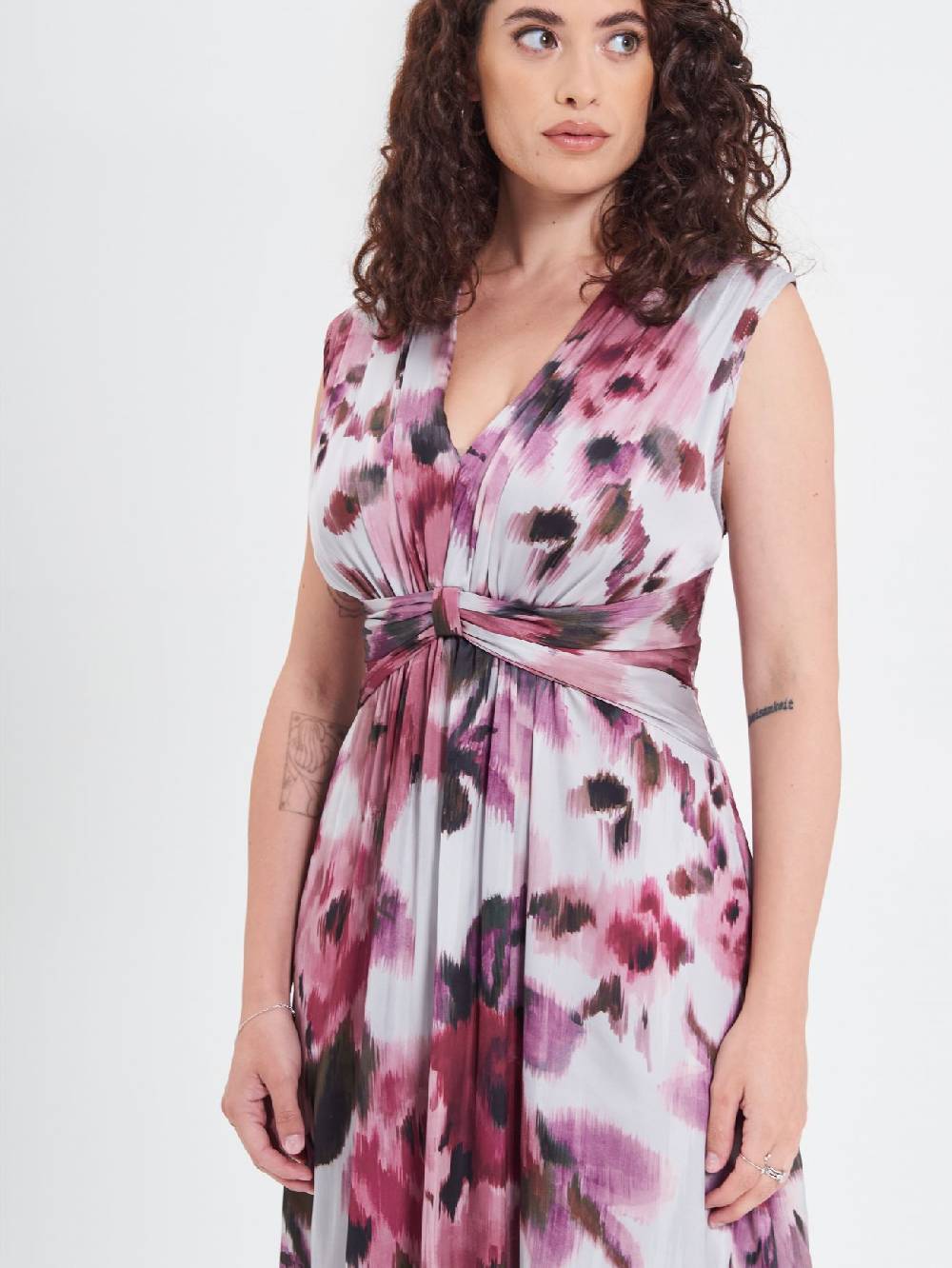 Rinascimento Abito Curvy stampa Fiori Astratti In Saldo