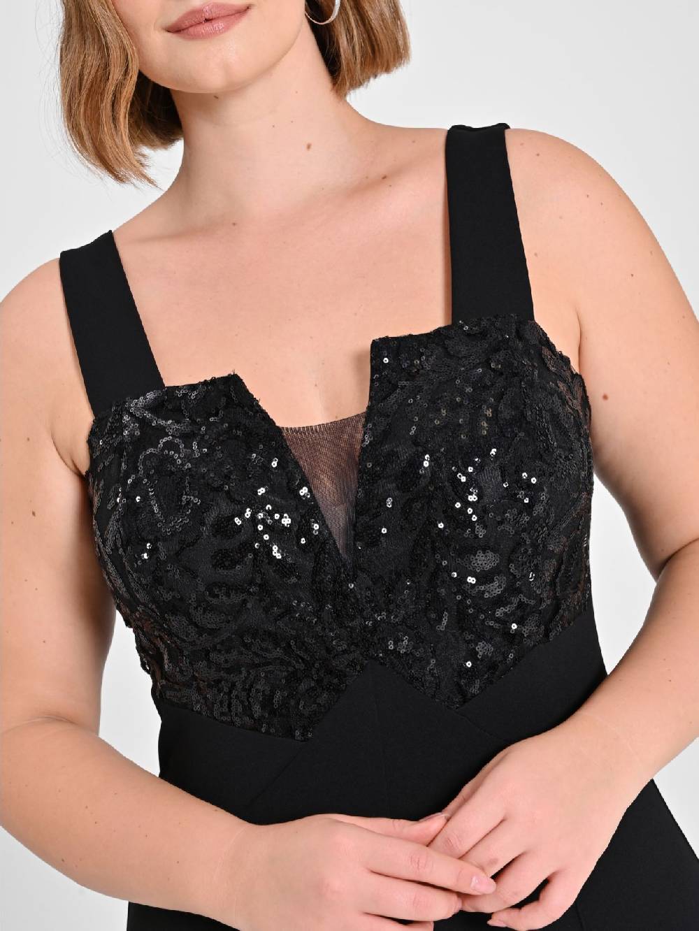 Rinascimento Tuta Curvy con corpino Paillettes Vendita calda