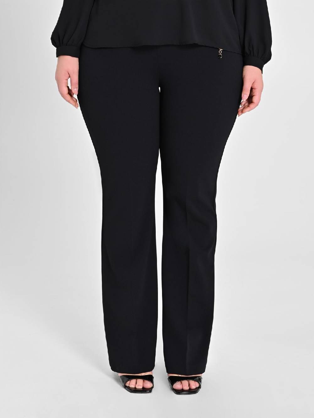 Rinascimento Pantaloni Curvy Neri Grandi sconti