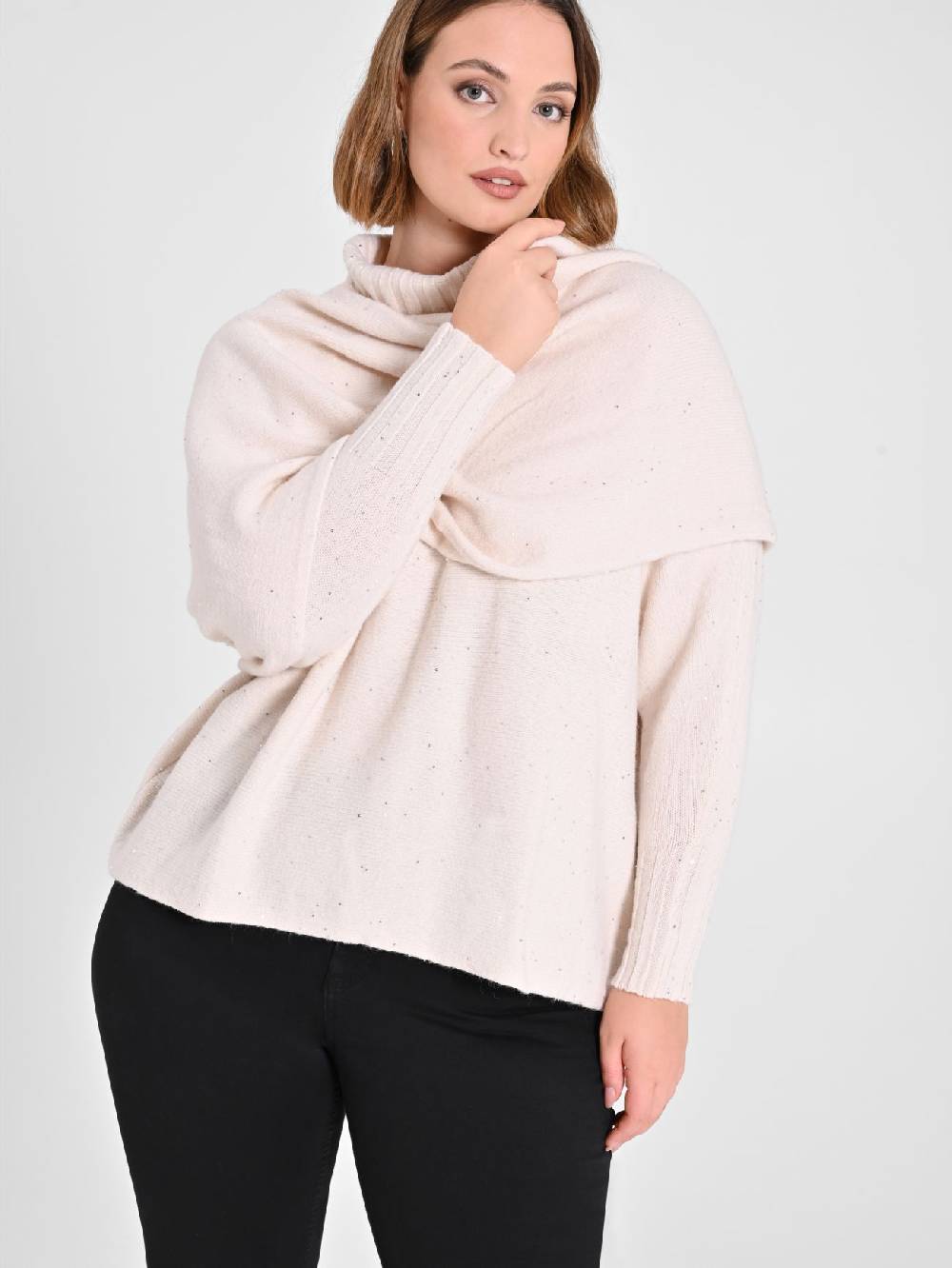 Rinascimento Collo in Maglia Curvy Scaldaspalle Beige Bestseller