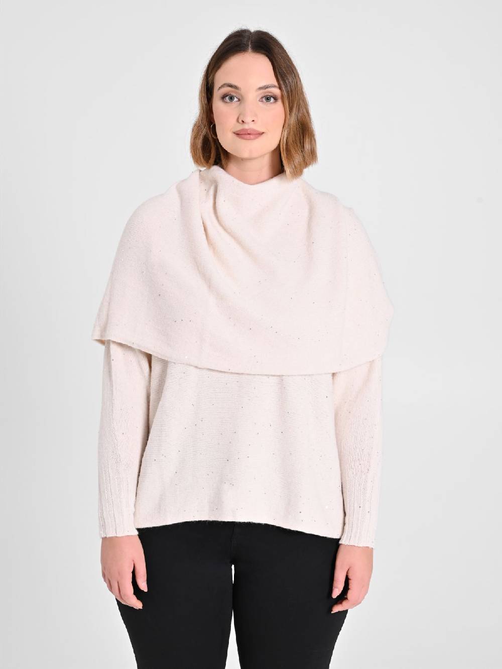 Rinascimento Collo in Maglia Curvy Scaldaspalle Beige Bestseller
