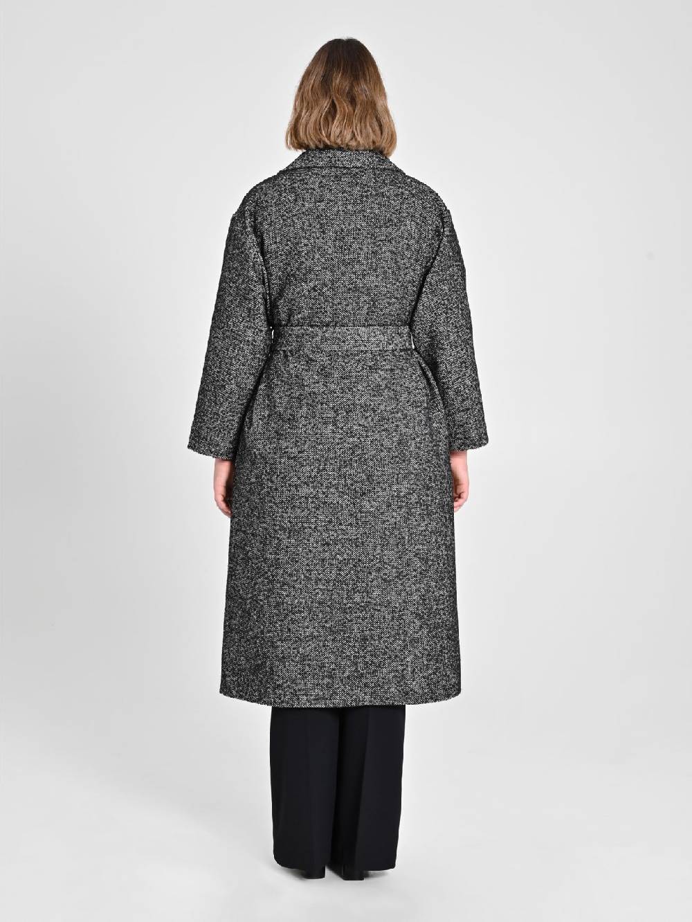 Rinascimento Cappotto Curvy Black & White Offerte stagionali