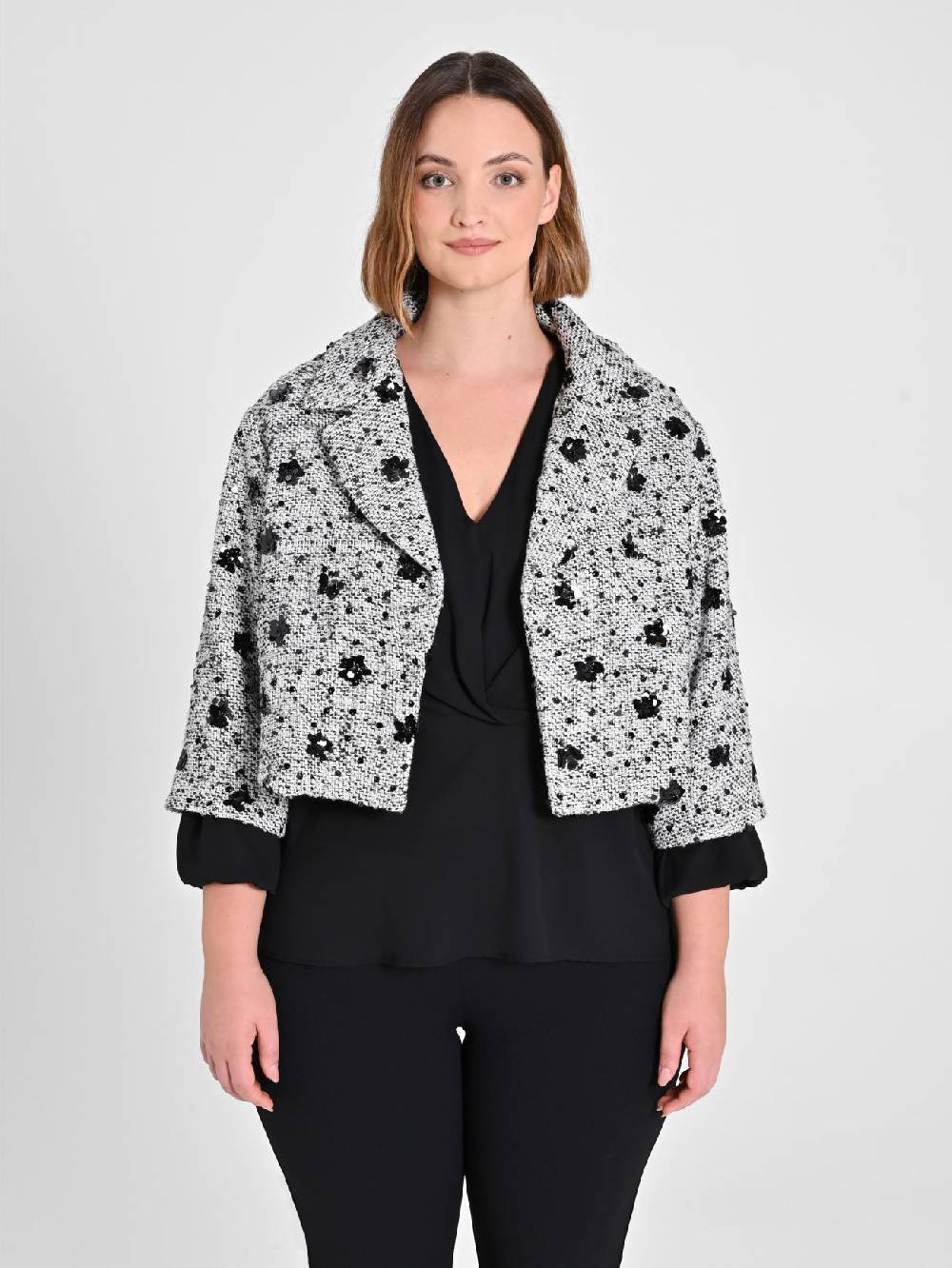 Rinascimento Giacca Curvy Black & White Liquidazione