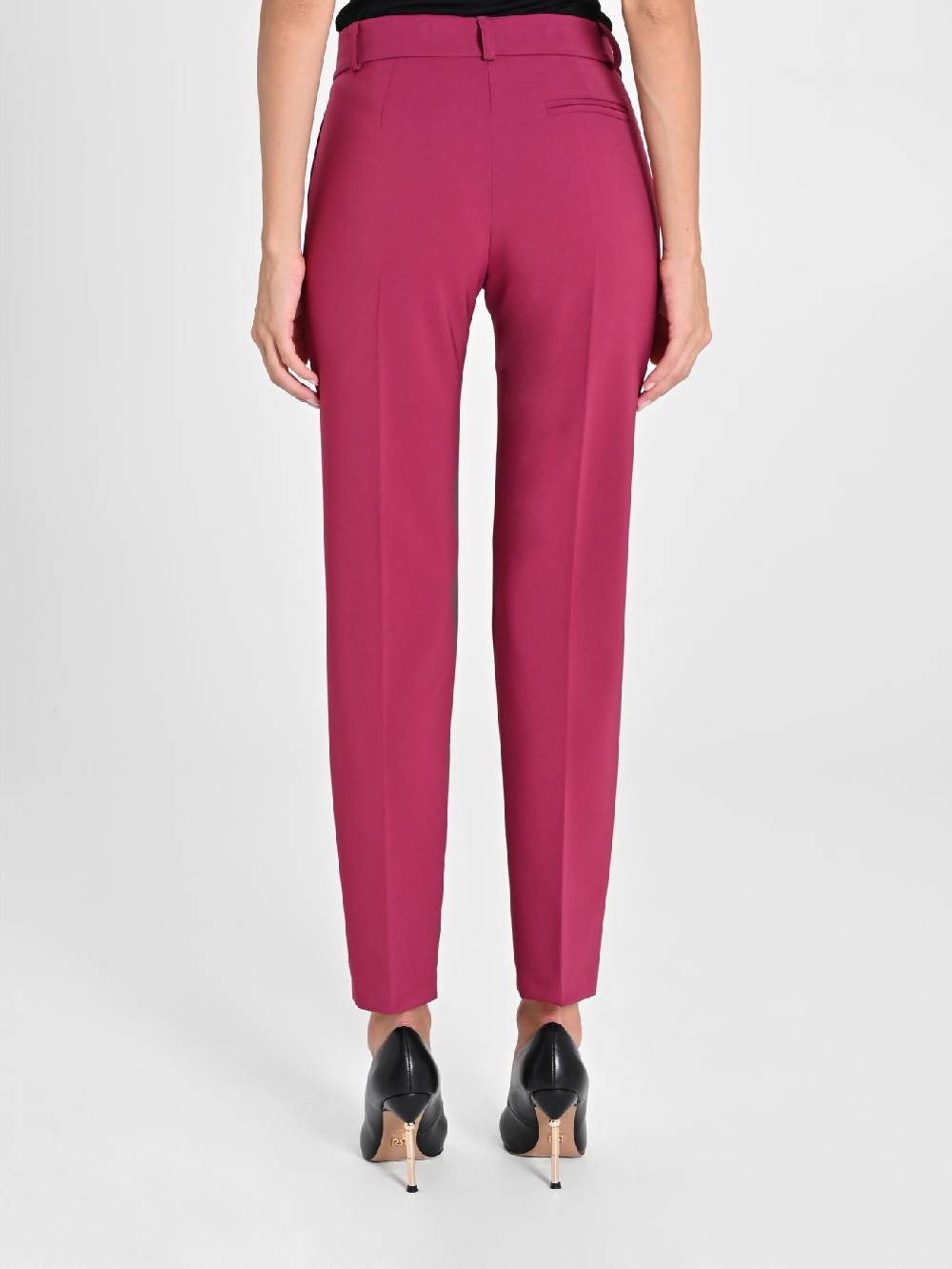 Rinascimento Pantaloni Straight in Tessuto Tecnico Bordeaux Prezzo basso