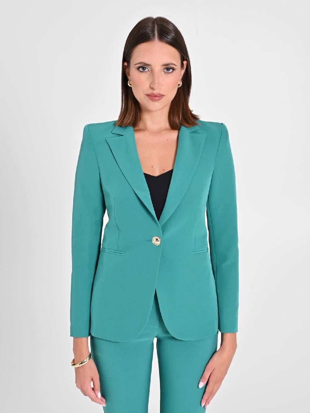 Rinascimento Giacca in Tessuto Tecnico Verde Giada Super Saving Price