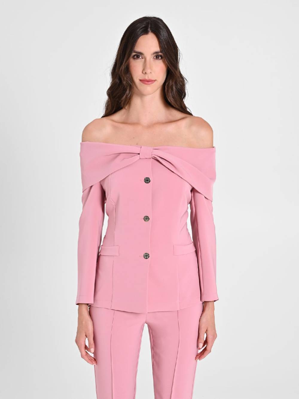 Rinascimento Giacca con Fiocco Rosa Antico Fino al 50% di sconto