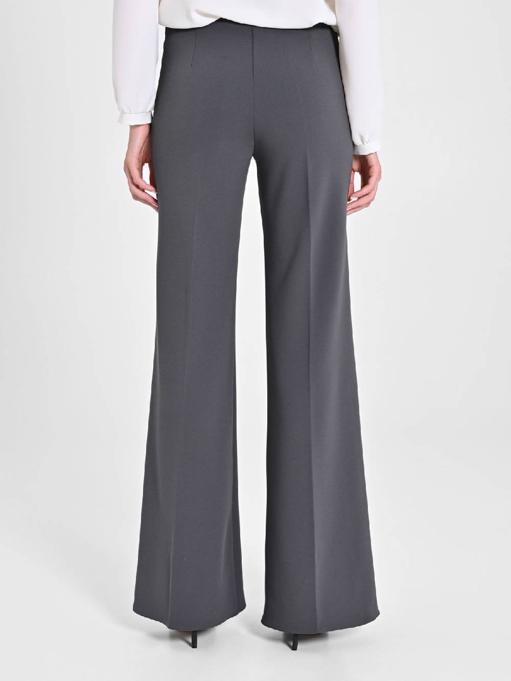 Rinascimento Pantaloni Palazzo in Scuba mano Crepe Grigio Sostegno trimestrale