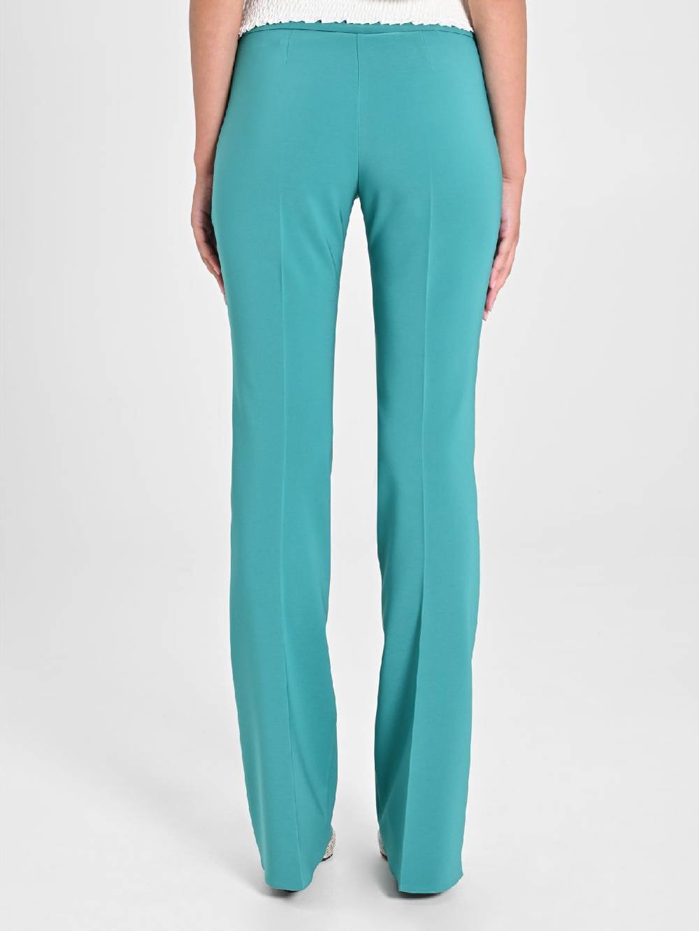 Rinascimento Pantaloni Flared in Tessuto Tecnico Verde Giada Fino al 55% di sconto