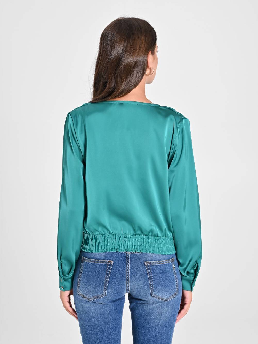 Rinascimento Blusa incrociata in Raso Qualità Garantita
