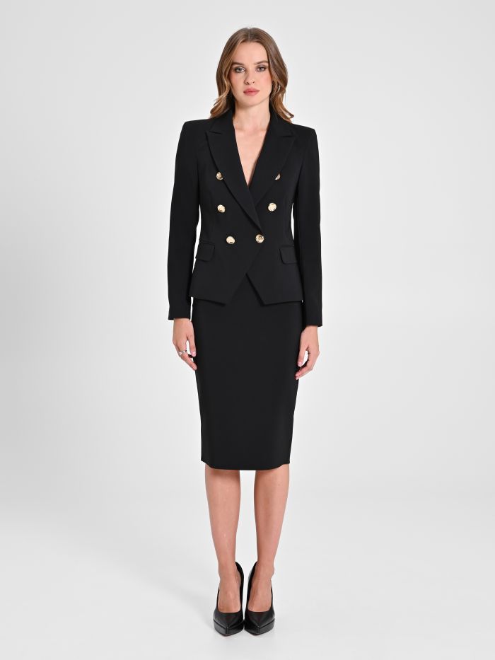 Rinascimento Giacca Doppiopetto in Tessuto Tecnico color Nero Shopping online