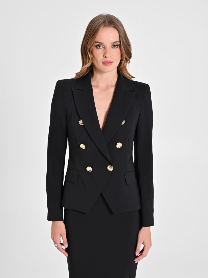 Rinascimento Giacca Doppiopetto in Tessuto Tecnico color Nero Shopping online
