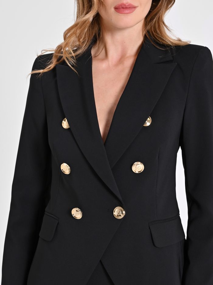 Rinascimento Giacca Doppiopetto in Tessuto Tecnico color Nero Shopping online