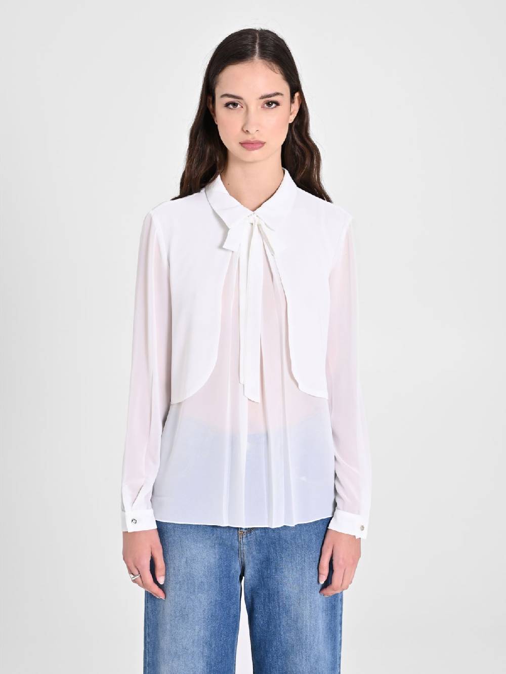 Rinascimento Blusa con Nastri Ritorno libero