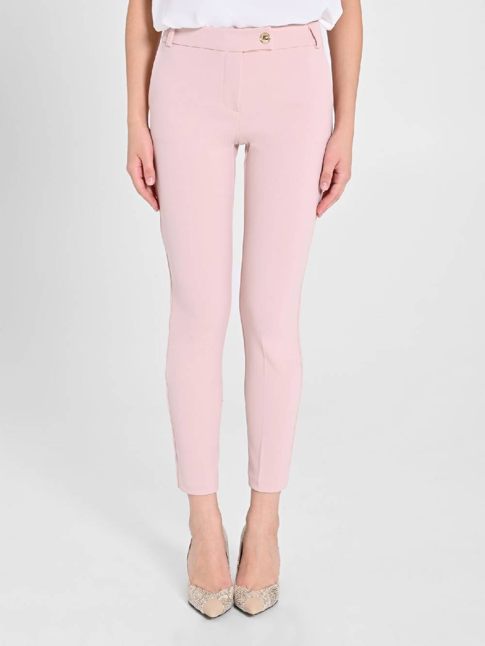 Rinascimento Pantaloni Straight in Scuba mano Crepe Rosa Fino al 65% di sconto