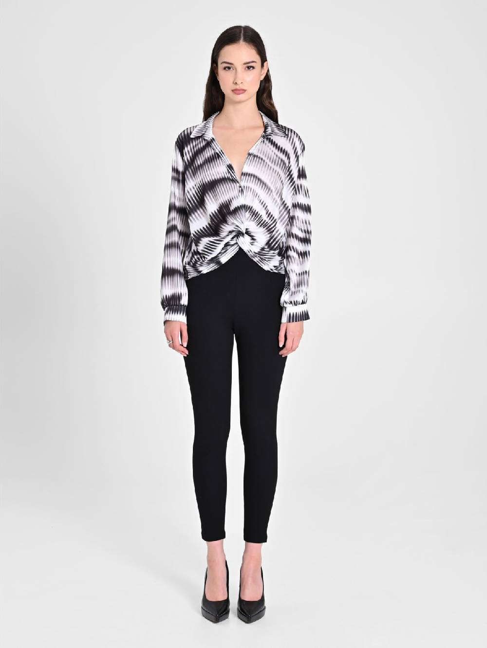 Rinascimento Blusa stampa Astratta Sostegno trimestrale