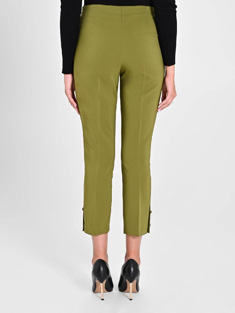 Rinascimento Pantaloni Slim in Tessuto Tecnico Verde Muschio Limitato a 3 giorni