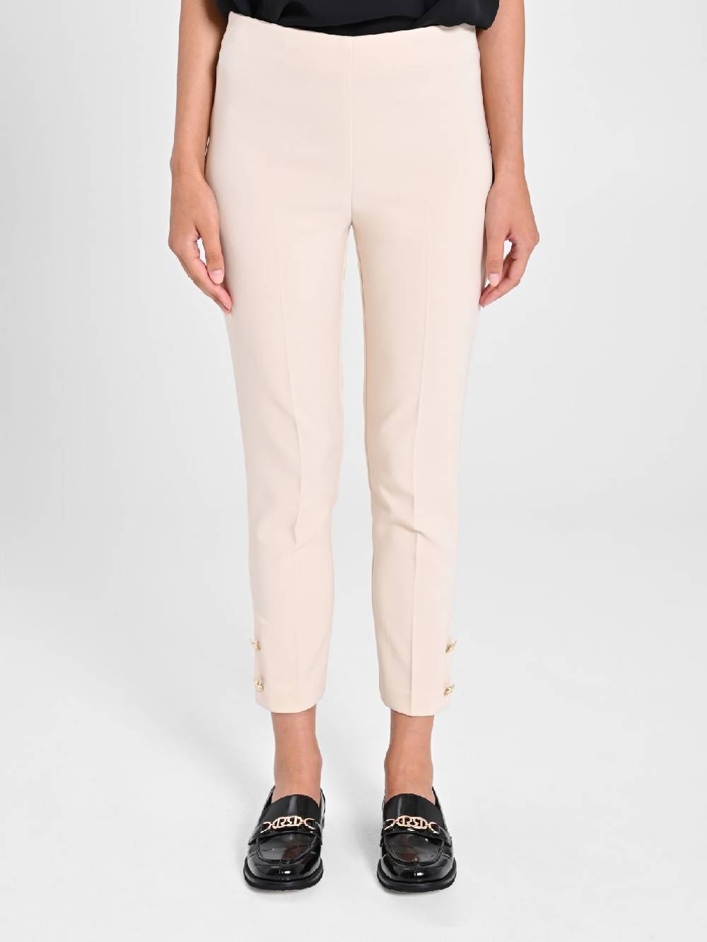 Rinascimento Pantaloni Slim in Tessuto Tecnico Beige Esporta salva