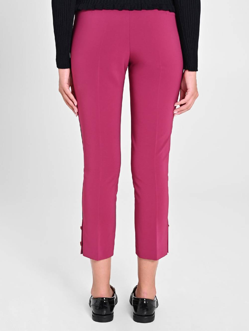 Rinascimento Pantaloni Slim in Tessuto Tecnico Bordeaux Black Friday Prezzi