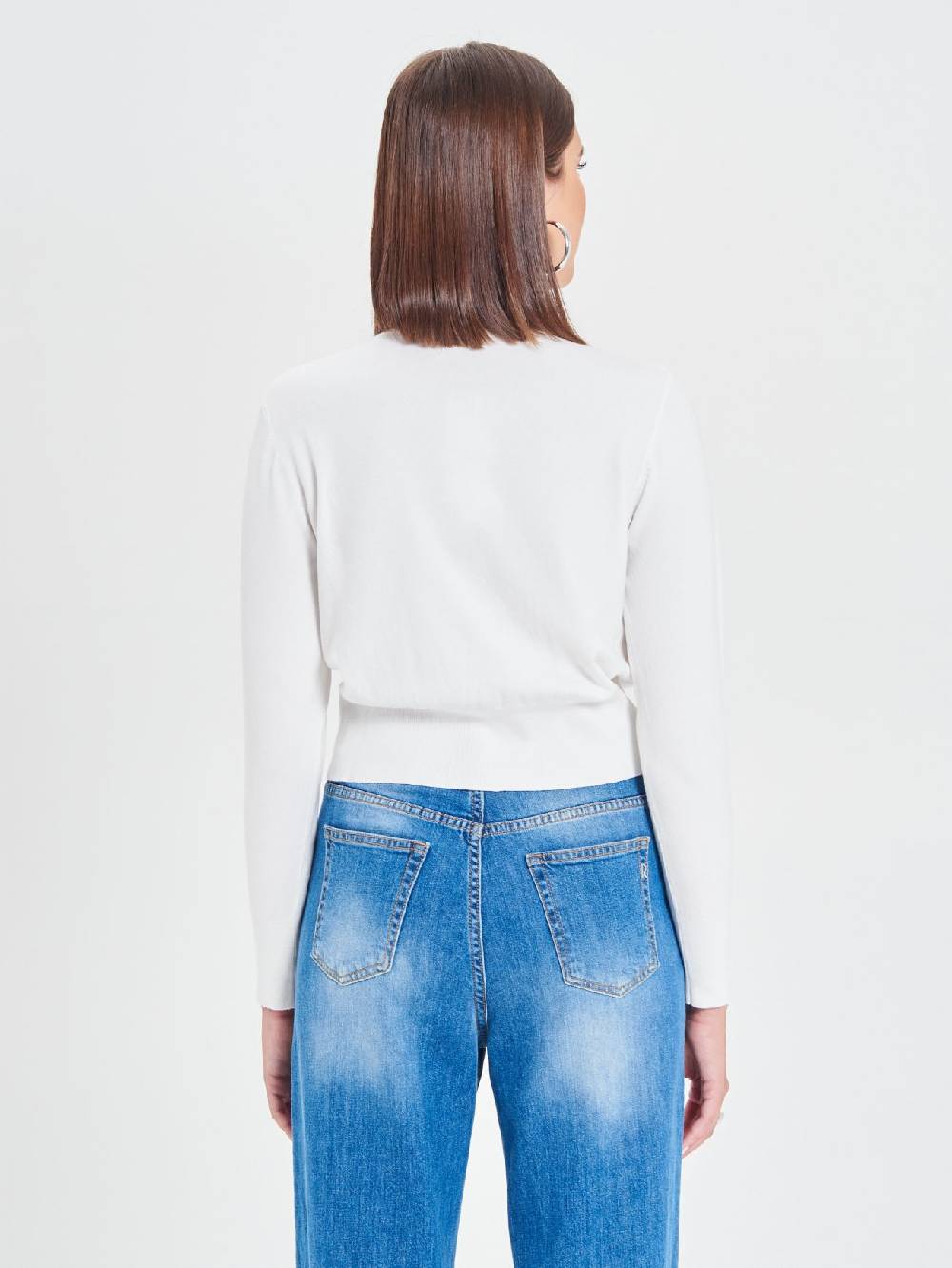Rinascimento Cardigan Bianco in Maglia Eco Vero® Sconti questo mese