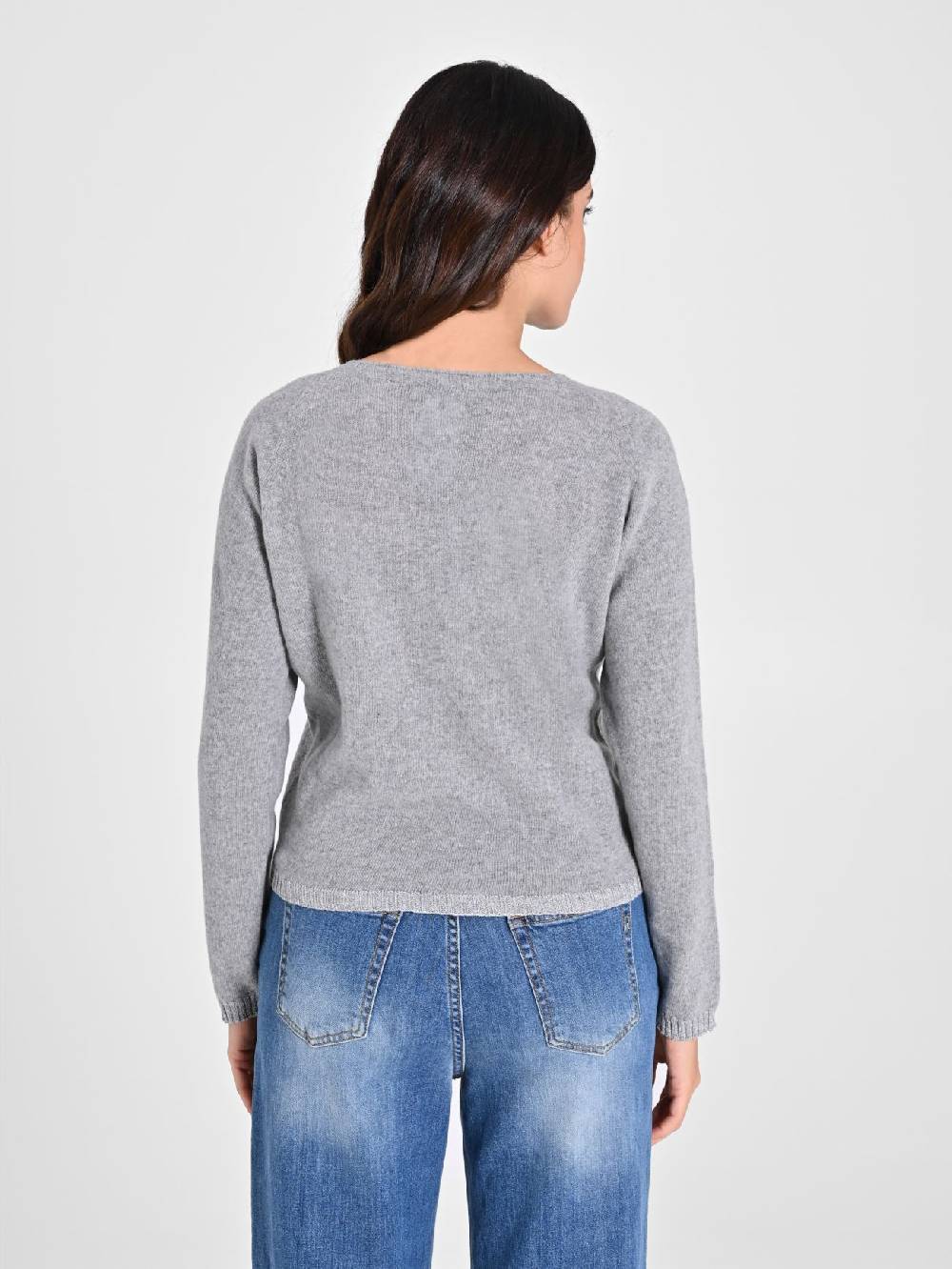 Rinascimento Maglione Lana Cashmere Grigio In Linea