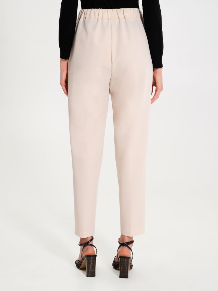 Rinascimento Pantaloni Carota con Punto Smock Beige Vendita Calda