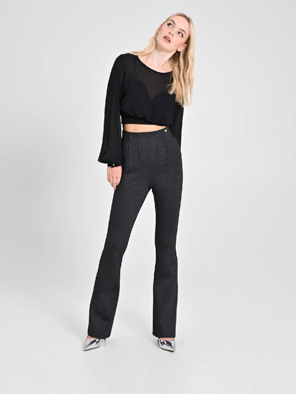 Rinascimento Pantaloni in Punto Milano Melange Negozio online di fabbrica