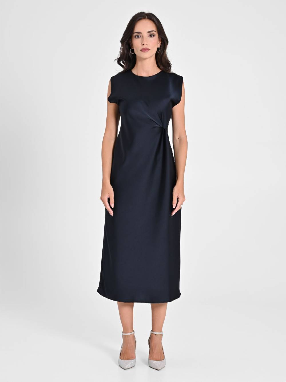 Rinascimento Abito Midi Nero decoro Nodo Online Outlet