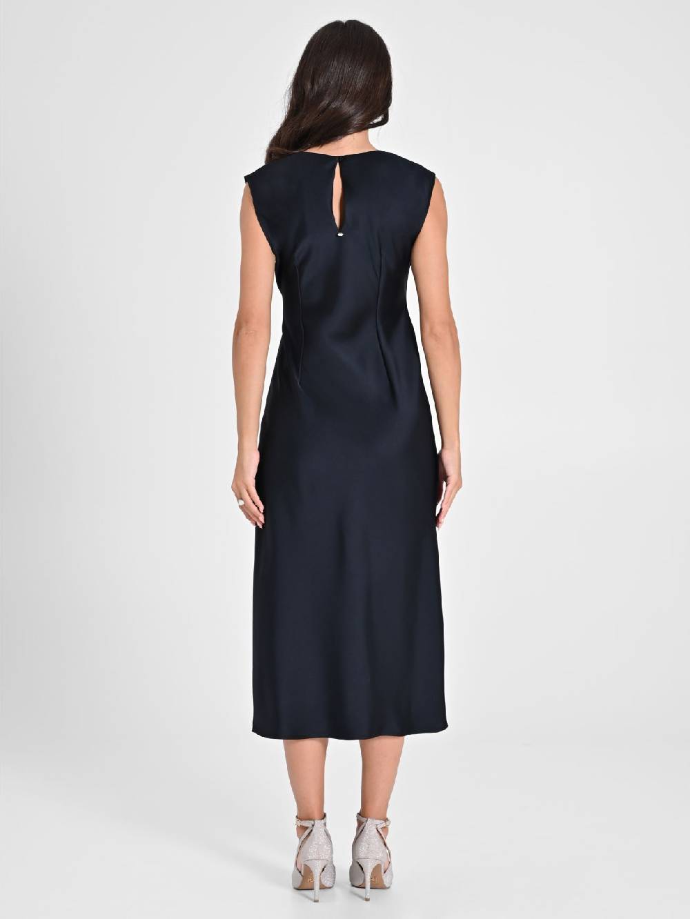 Rinascimento Abito Midi Nero decoro Nodo Online Outlet